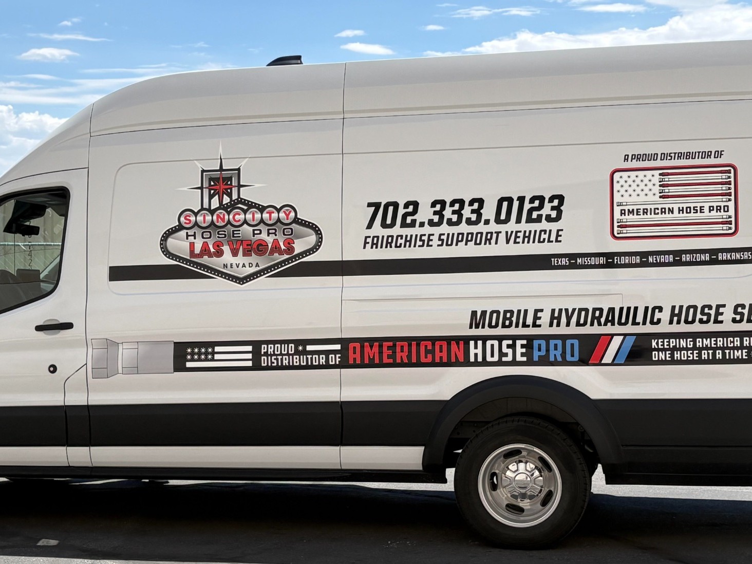 Sin City Hose Pro mobile hydraulic hose service truck in Las Vegas