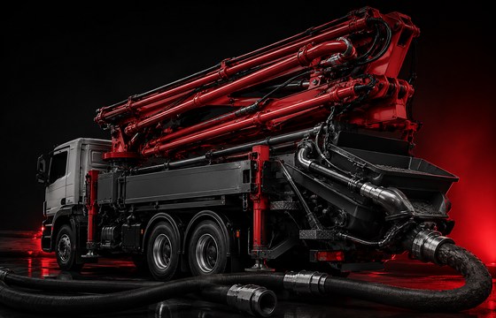 Concrete equipment hydraulic hose service